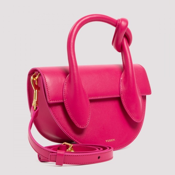 Yuzefi Delores Knot Top Handle Bag in Fuchsia - Picture 5 of 16